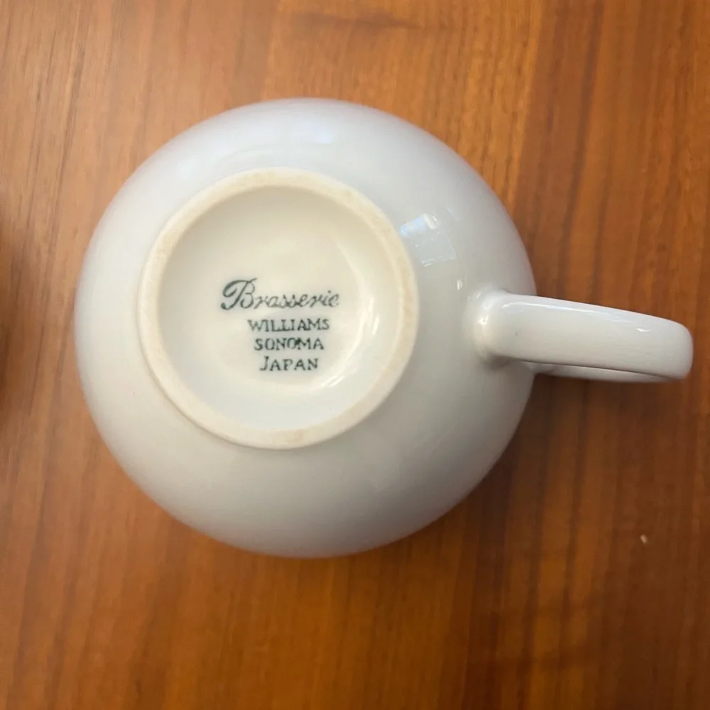 William Sonoma Brasserie Blue Rimmed Cup